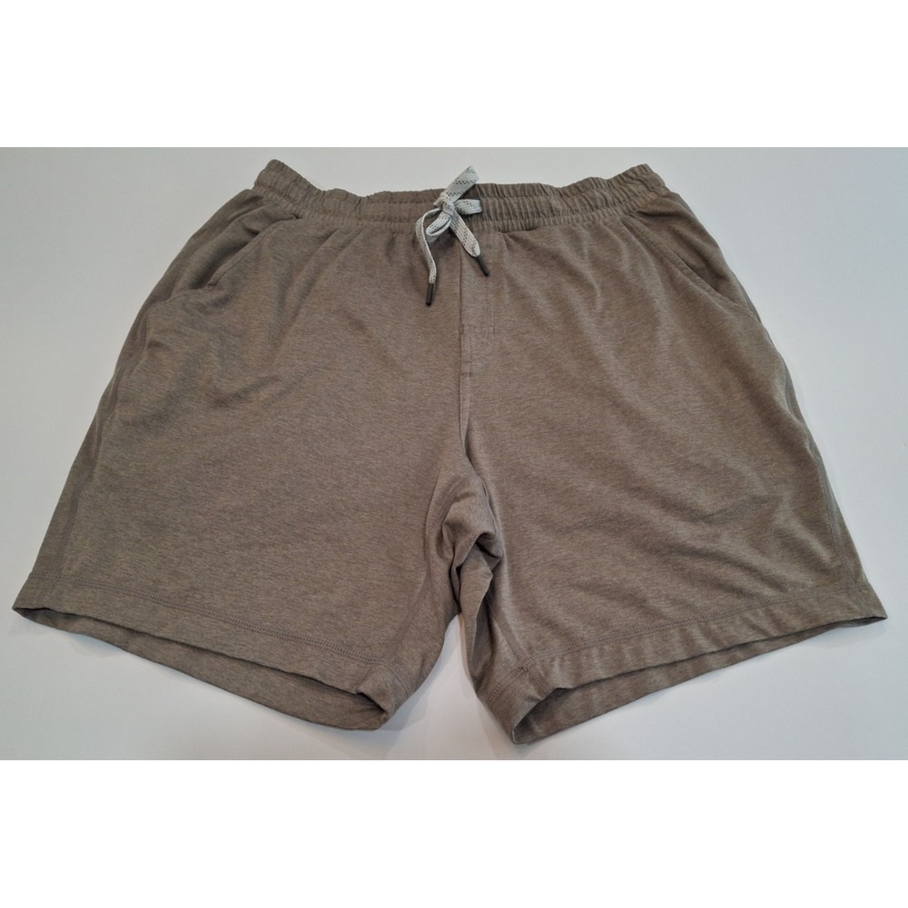 Kirkland Signature Mens Lounge Shorts Brown Size Medium Elastic Waist Drawstring